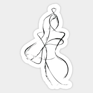 Abstract Woman One Line Art Sticker